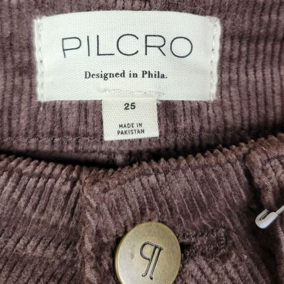 Pilcro Anthropologie The Yaya mink brown mid rise corduroy crop flare pants jean - Picture 9 of 13